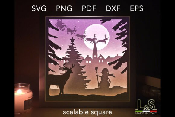 Craft a Magical Holiday Scene with Your Christmas Village Shadow Box SVG