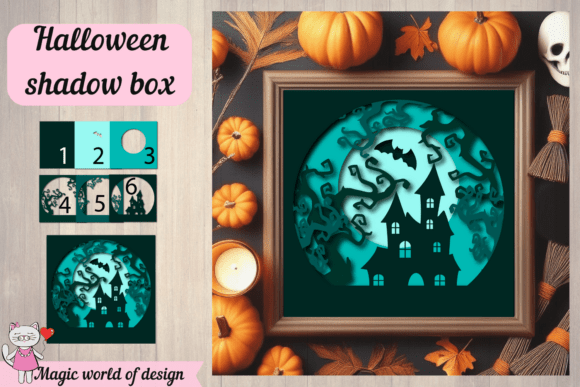 Crafting a Strategic Halloween Display with a Layered Haunted House Shadow Box SVG