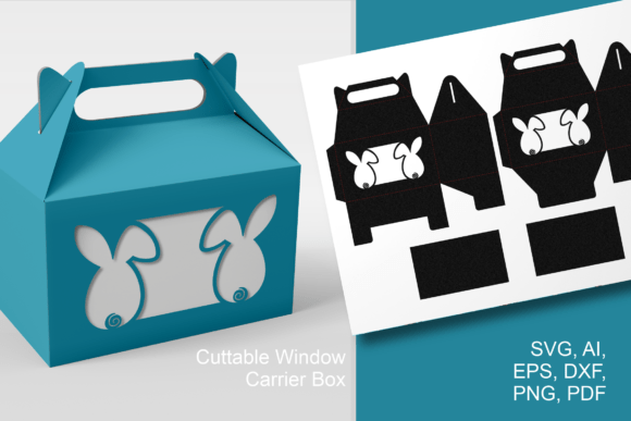 Crafting Charm with the 2 Bunnies Wide Window Gable Favor Box