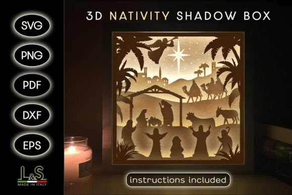 Crafting Tradition: The Allure of the Christmas Nativity Shadow Box SVG