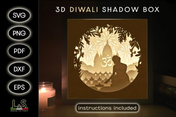 Illuminate Your Celebration with a Diwali Light Box SVG Template