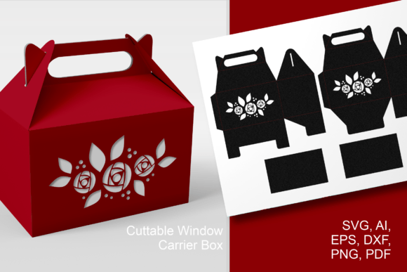 Roses Gable Window Favor Box Template Guide