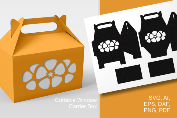 Stacked Flowers Gable Box SVG Template