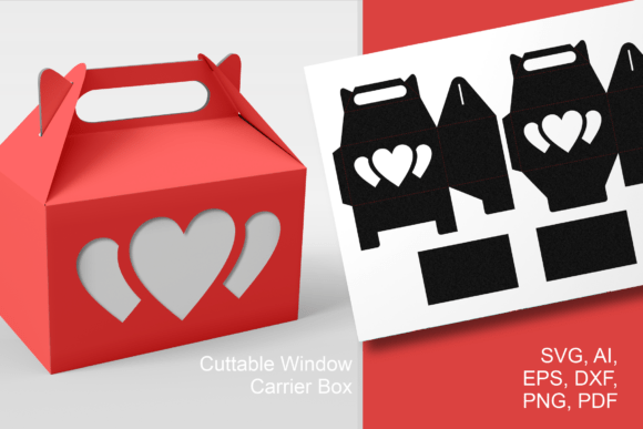 The Stacked Hearts Gable Box Template for Elegant Packaging