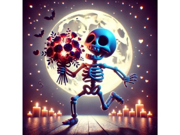 The Versatile Charm of the 3D Happy Skeleton Bouquet Illustration