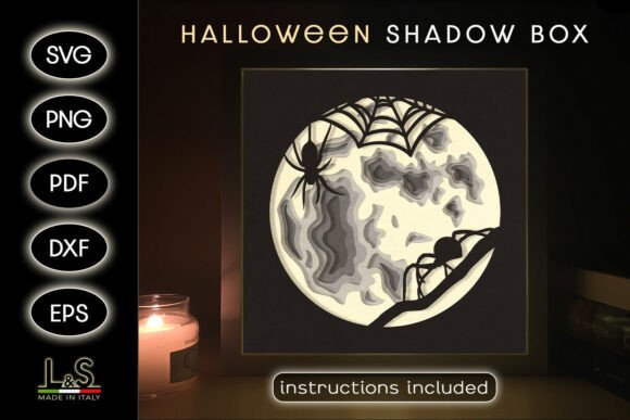 Unleash Halloween Atmosphere with a Halloween Spiders Shadow Box SVG