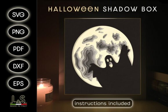 Unleash Your Creativity: The Halloween Moon Ghost Shadow Box SVG