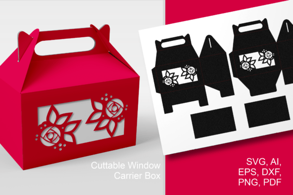 Wide Windows and Roses 2 Gable Favor Box
